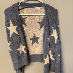 moon & madison Cream and Gray Star Cardigan